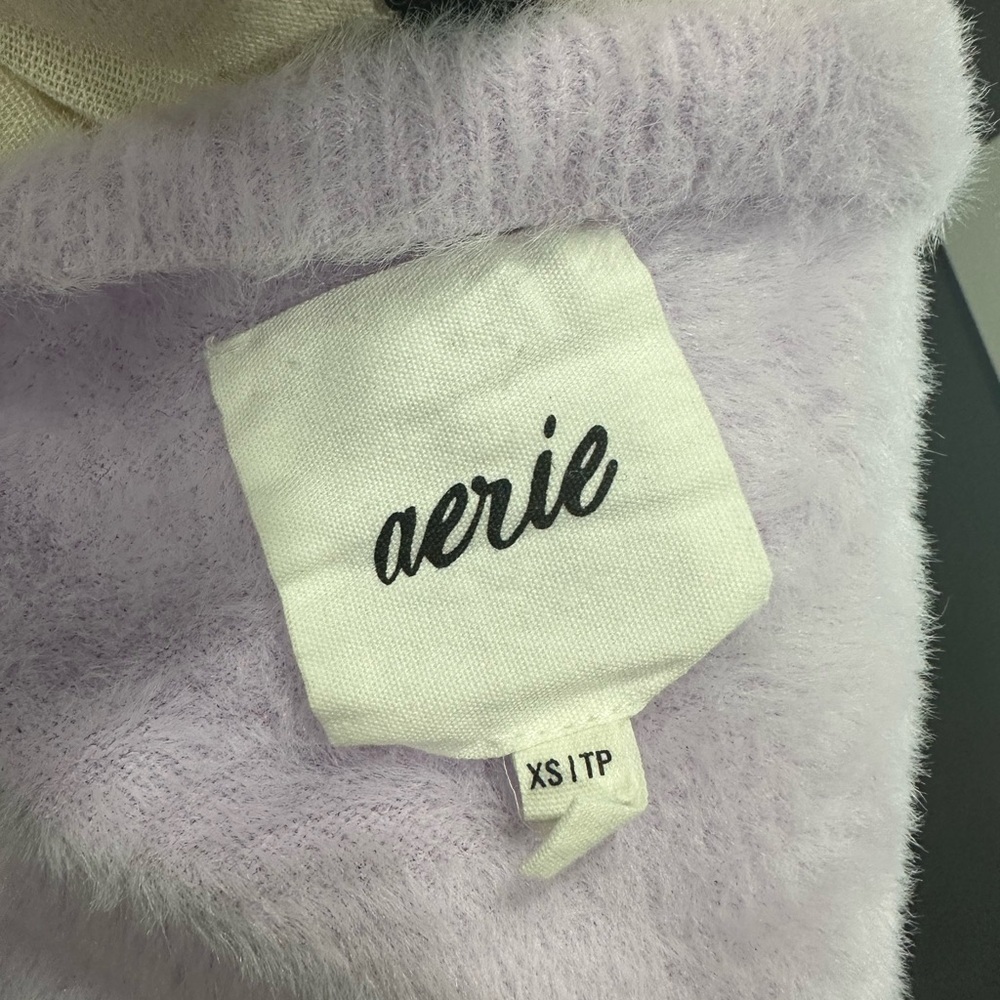 NWOT Aerie Women's Fuzzy Cropped Cardigan in Violet Size XS - Picture 6 of 7